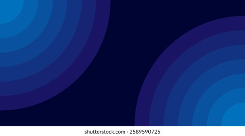 Modern Blue Background With Circle. Abstract Business Banner. Technology Wallpaper. Illustration. Futuristic