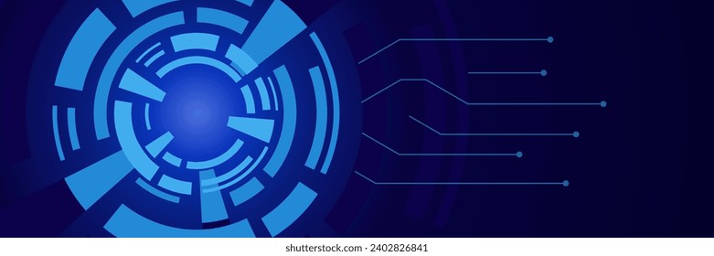 modern blue background with circles of technology