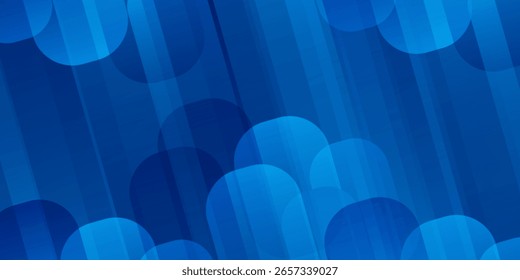 Moderna pared de arte simple creativa de fondo azul con Vector de ondas de líneas geométricas brillantes.