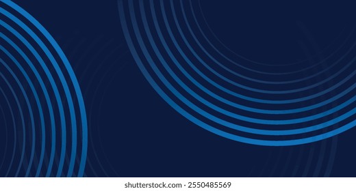 Fondo azul moderno con líneas de degradado azul curvadas y superpuestas. Vector EPS10