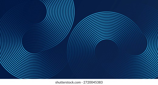 Fondo azul moderno con líneas de degradado azul curvadas y superpuestas abstracto moderno