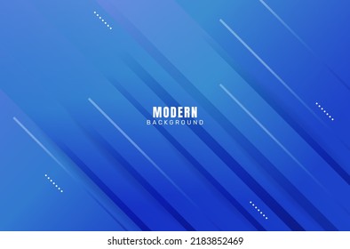 Fondo azul moderno con rayas diagonales. - Vector.