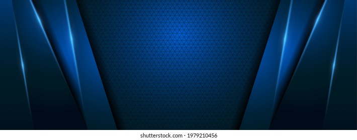 Modern Blue Background with Futuristic Overlap Layered Style Concept. Graphic Design Element.