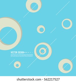 Modern blue background pattern design with composition of rounded, oval objects and dot lines. Vector illustration.