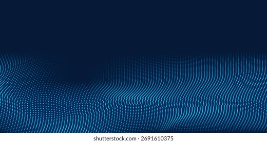 Modern blue background of points. Cyber particles. Big data stream. Vector illustration abstract modern art design
