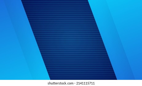 Modern blue background for presentation design with abstract geometrics shapes decoration. Vector illustration for technology, game design, business or corporate needs