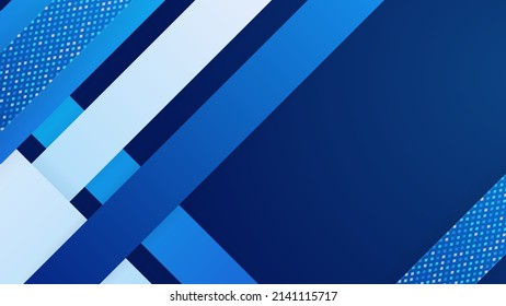 Modern blue background for presentation design with abstract geometrics shapes decoration. Vector illustration for technology, game design, business or corporate needs