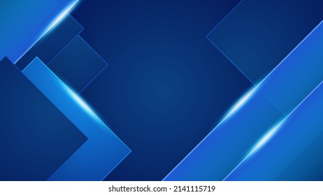 Modern blue background for presentation design with abstract geometrics shapes decoration. Vector illustration for technology, game design, business or corporate needs