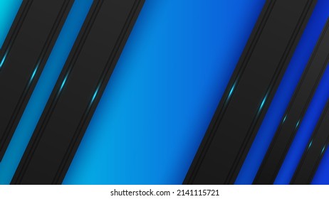 Modern blue background for presentation design with abstract geometrics shapes decoration. Vector illustration for technology, game design, business or corporate needs