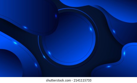 Modern blue background for presentation design with abstract geometrics shapes decoration. Vector illustration for technology, game design, business or corporate needs