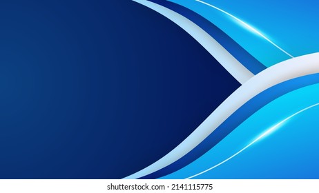 Modern blue background for presentation design with abstract geometrics shapes decoration. Vector illustration for technology, game design, business or corporate needs