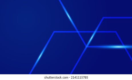 Modern blue background for presentation design with abstract geometrics shapes decoration. Vector illustration for technology, game design, business or corporate needs