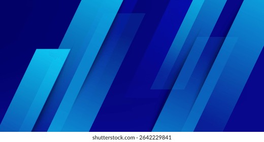 Modern blue background for presentation design with abstract geometrics shapes decoration. Vector illustration for technology, game design, business or corporate needs