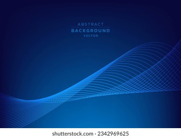 Modern blue background template. Abstract blend line high tech. Concept technology, futuristic, big data, Ai, network, business, online, financial, presentation	