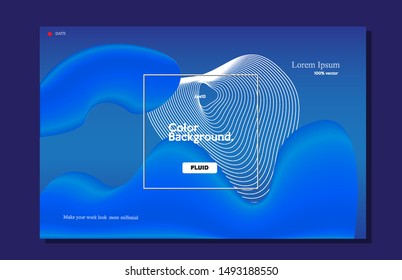 Modern blue background, Trendy geometric fluid style composition for wallpaper, background, card, cover music, landing page, cover magazine etc, eps10 -vector