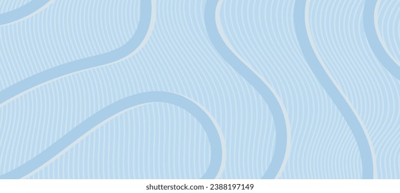 Fondo azul moderno con líneas onduladas para fondo web, diseño de banner, cubierta, fondo, afiche. Fondo horizontal abstracto mínimo con ondas para sus proyectos empresariales. Vector 