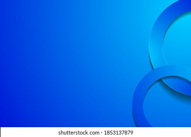 Modern blue backgrounds. 3d circle papercut layer background.
