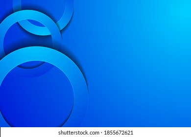 Modern blue backgrounds. 3d circle papercut layer background.
