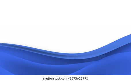 Modern blue banner background with dynamic wave shapes. Graphic design banner pattern background template 