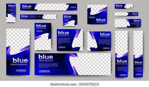 Modern Blue banners template . cover header background for website design, Social Media Cover ads banner, flyer, invitation card