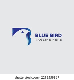 Modern Blue bird logo design template