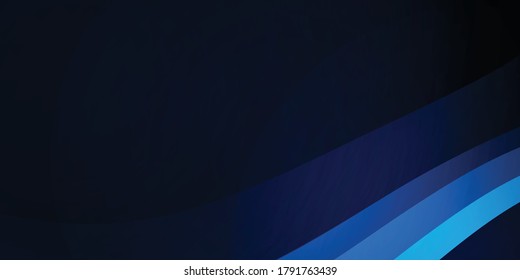 Modern blue black backgrounds with abstract elements and dynamic shapes. Compositions of colored wavy curve lines spots. Vector illustration for presentation design, banner, flyer and much more
