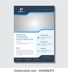 Modern blue and black corporate business flyer template multipurpose