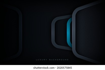 Fondo moderno de capas de dimensión azul y negro