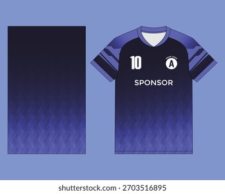 Plantilla de diseño de Jersey de fútbol degradado azul y negro moderno