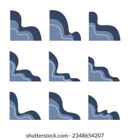 Arte de los vectores de esquina azul de la esquina azul moderna