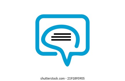 Logo del cerebro azul moderno en la caja