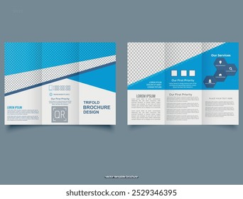 Modern Blue Brochure Design with Clean Lines and a Professional Layout and presentation