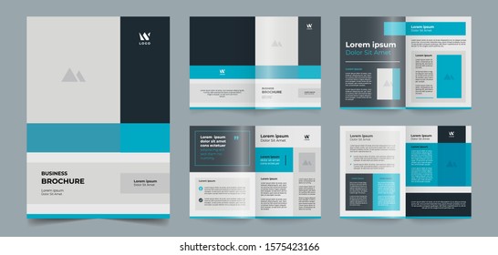 modern blue brochure pages template