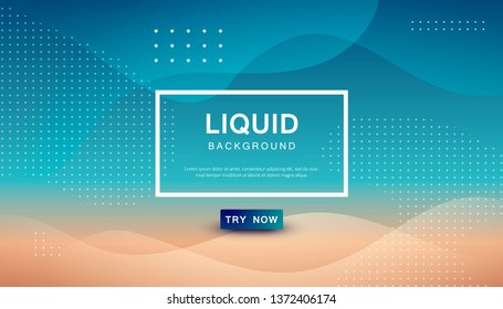 Modern blue and brown dynamic background. Geometric fluid with halftone shape composition. 
