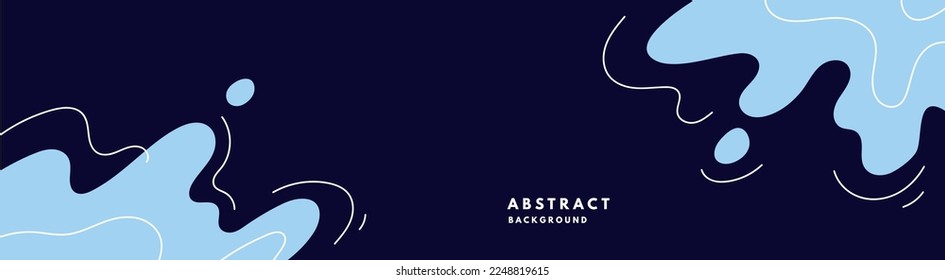 Modern blue bubble or amoeba background . Abstract splashing, wave pattern,sparse liquid blob. Vector illustration
