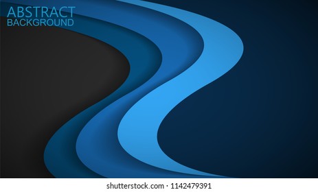  Modern Blue Burve Vector Background 