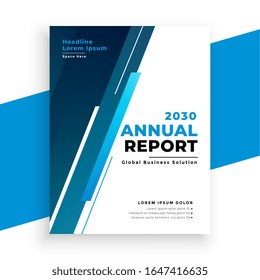 modern blue business annual report brochure template