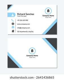 Modern blue business card design