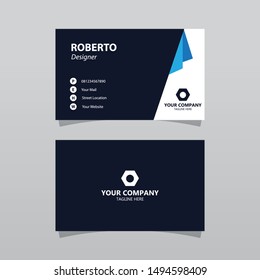 Modern blue business card template. Elegant element composition design with clean concept.