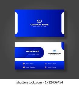 Modern Blue business card Template, modern design vector Creative
