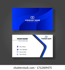 Modern Blue business card Template, modern design vector Creative