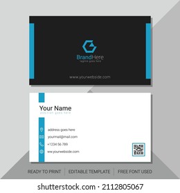 modern blue business card template design