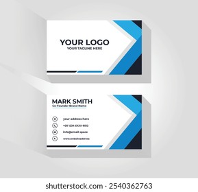 Modern Blue Business Card Template Design,
Professional Corporate Business Card Layout,
Clean White and Blue Business Card Mockup,
Creative Minimalist Business Card Vector
