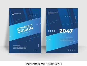 Moderner, blauer Hintergrund für Corporate Cover. Blaue, zeitgenössische Cover, Vorlagen, Plakate, Broschüren, Banner, Flyer. Abstrakte minimale Hintergründe für das Design futuristischer Technologien