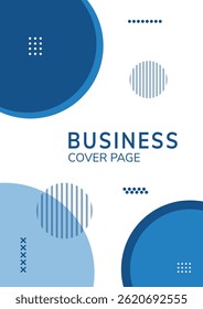 Modern blue business cover page template, brochure design, with abstract geometric shapes.Is suitable for presentation, report, annual report, brochure, and flyer.
