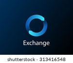 Modern blue business economic logo. App refresh icon. Vector illustration.