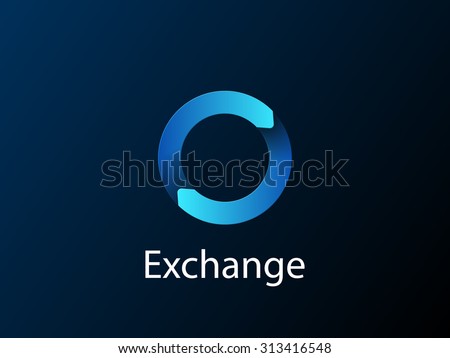 Modern blue business economic logo. App refresh icon. Vector illustration.