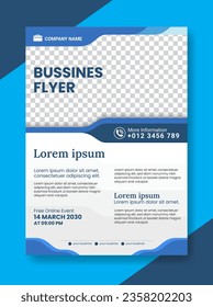 Modern blue business flyer template