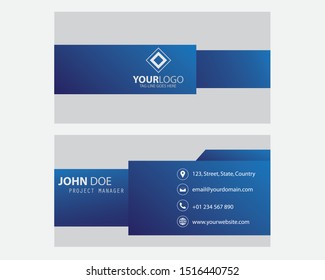 Modern blue bussines card. Simple business card design. Creative and elegant business card design. Simple business card template. Vector illustration. Eps 10