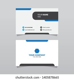 Modern Blue Bussines Card Template. Elegant Element Composition Design With Clean Concept.